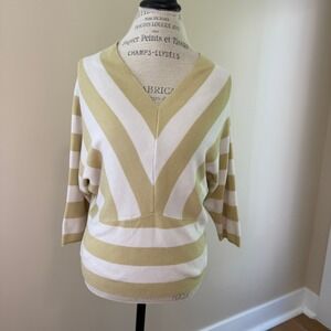 Philosophy Women's Green/White Sweater Size L